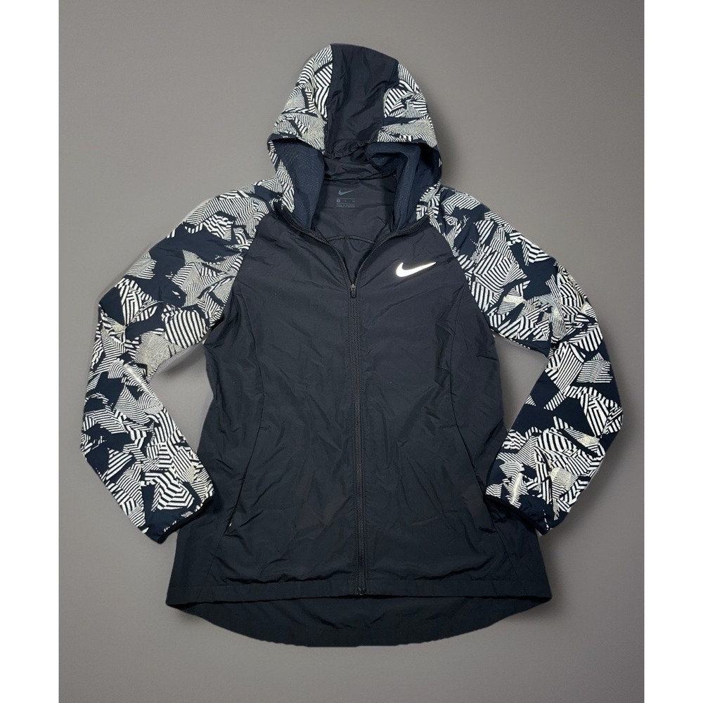 Nike Womens Small Essential Flash Reflective Running‎ Jacket  Black AQ4743-010
